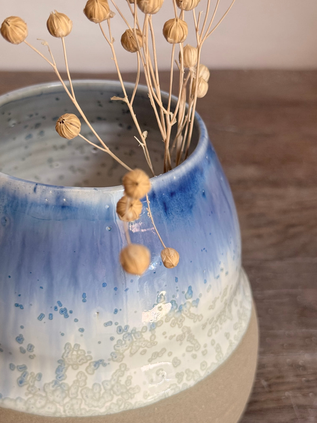 Vase  Écume  bleutée