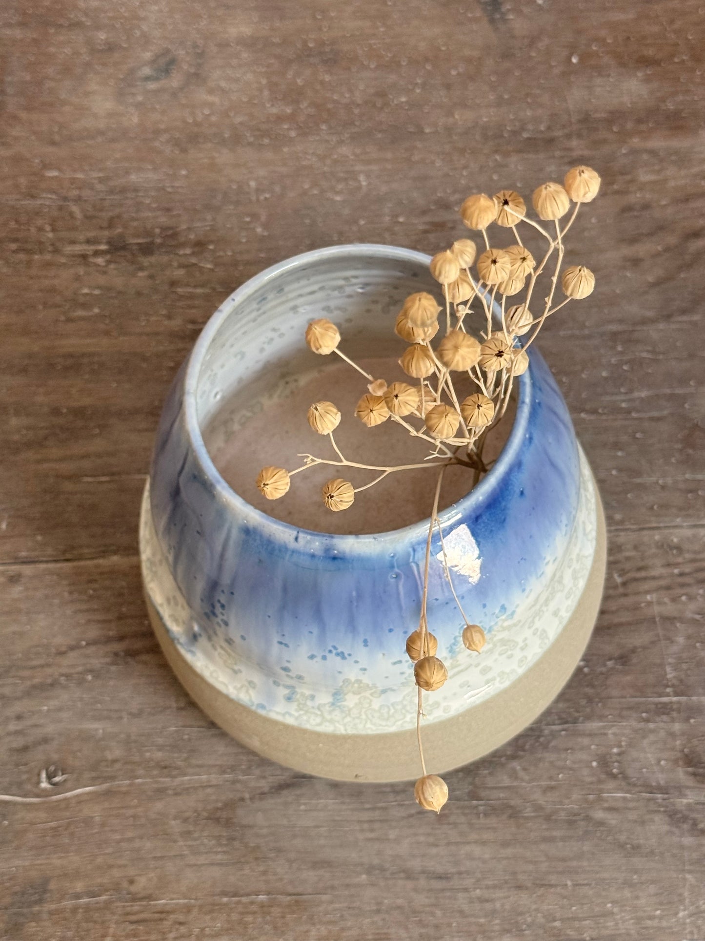 Vase  Écume  bleutée