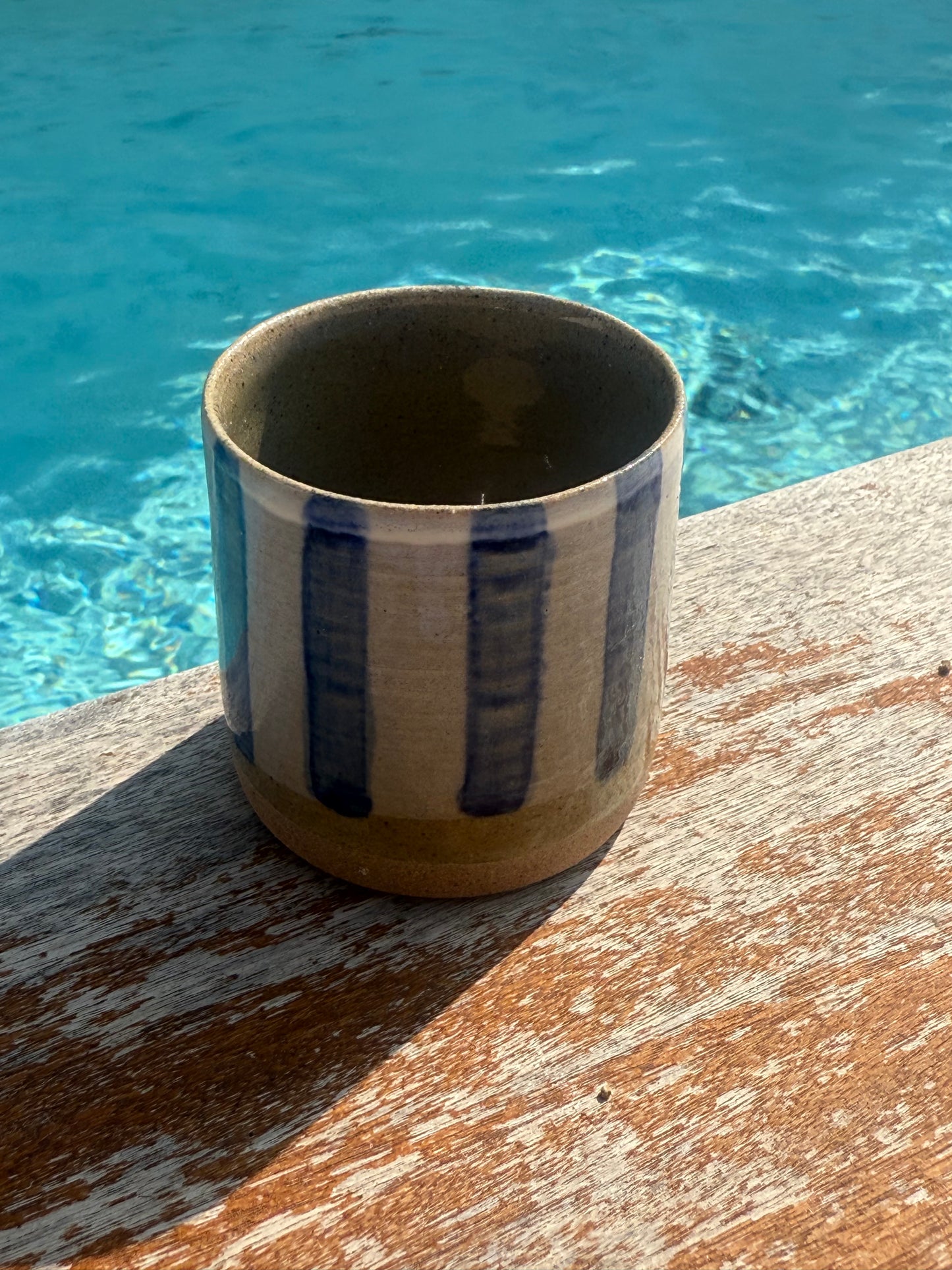 Tasse expresso rayé bleue