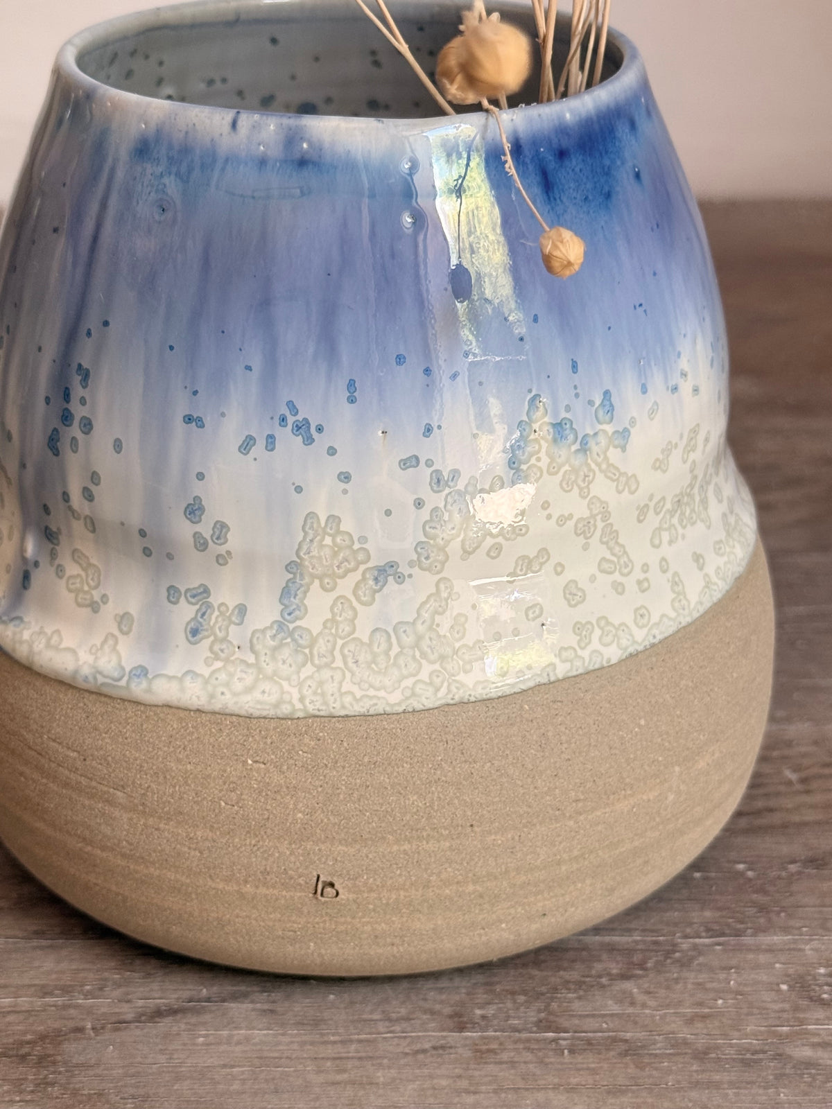 Vase  Écume  bleutée