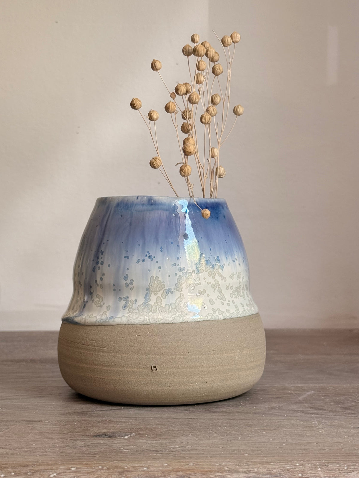 Vase  Écume  bleutée