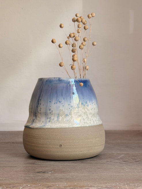 Vase  Écume  bleutée