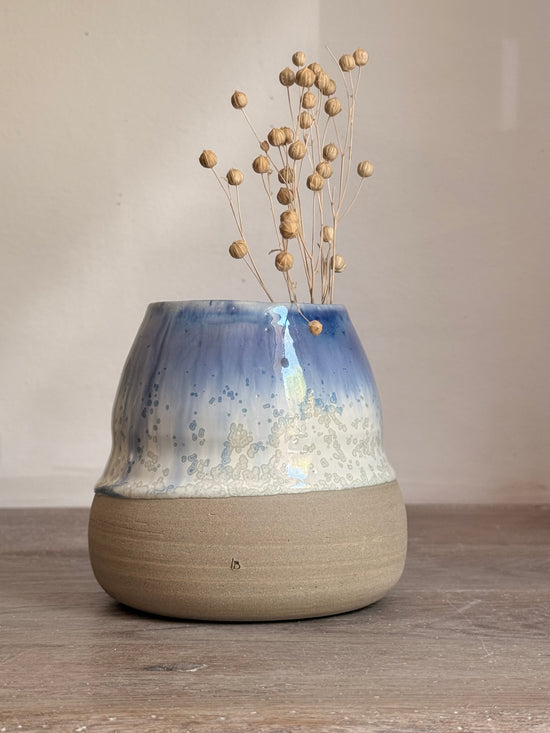 Vase  Écume  bleutée