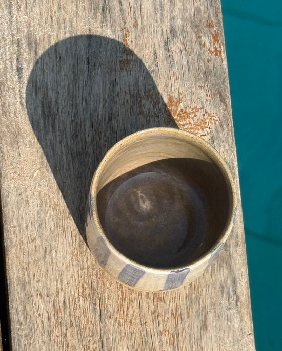 Tasse expresso rayé bleue