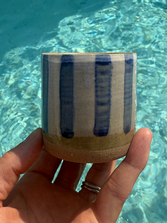 Tasse expresso rayé bleue