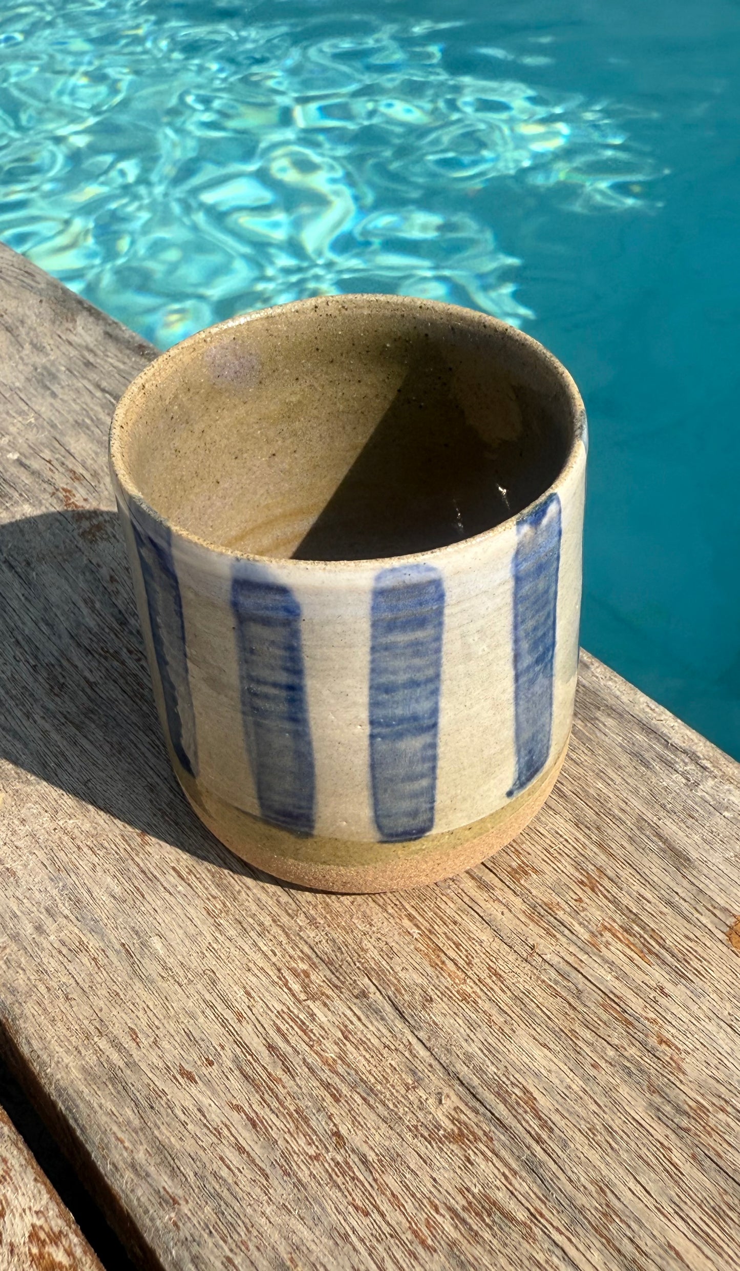 Tasse expresso rayé bleue